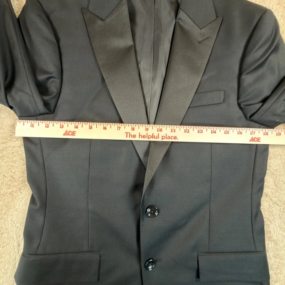 J.Crew Mens 36S Thompson Tuxedo Jacket Black Wool Peak Lapel AZ235 NEW